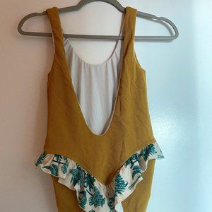 Mustard Yellow One Beach Riot Bathing Suit